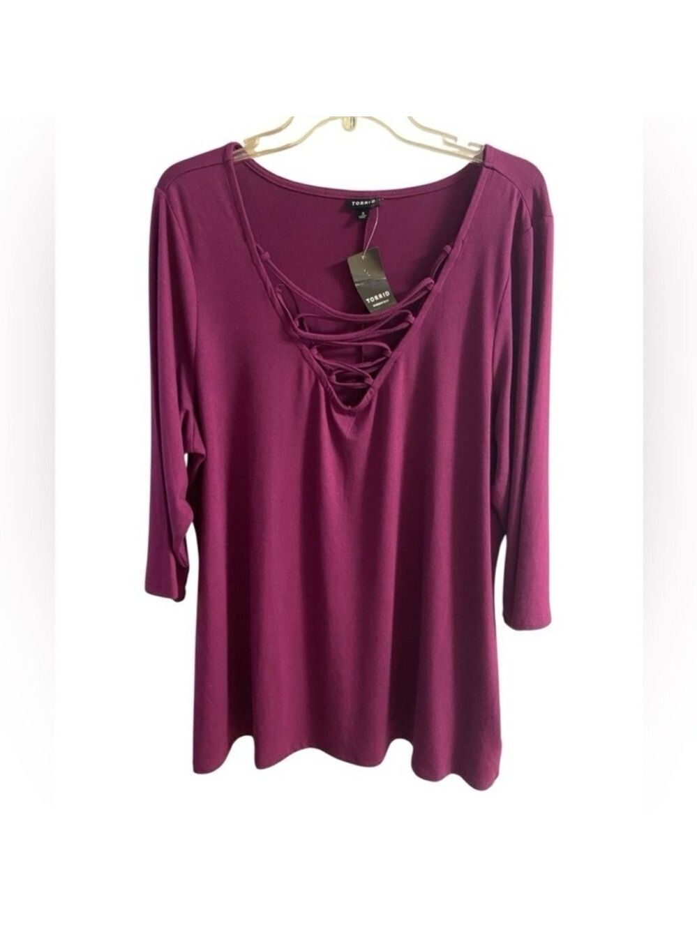 Torrid Purple Lace Detail Blouse 3X NWT
